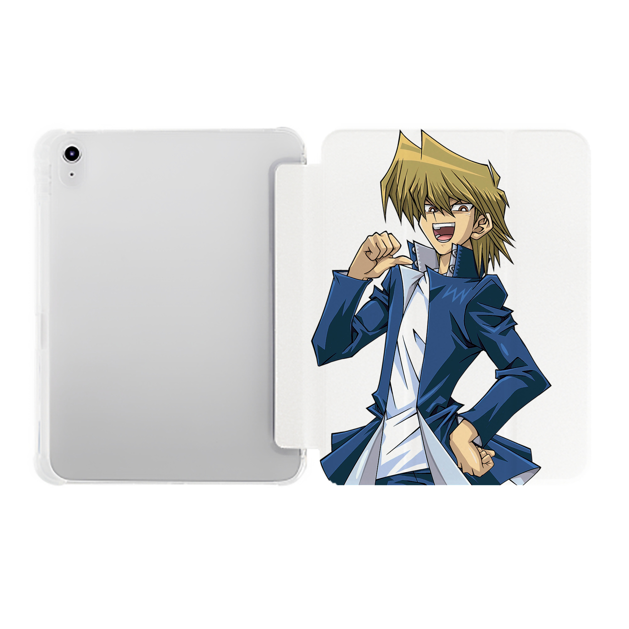 （画像用） 遊☆戯☆王 Yu-Gi-Oh! IPad ケース ペン収納付き 三つ折りスタンド PUレザー×シリコン 対応機種9.5/10.5/10.9インチ